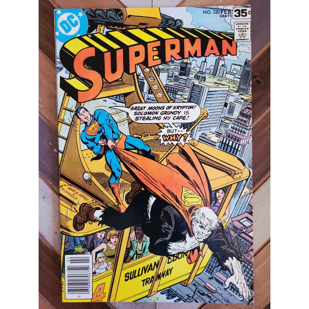 Superman #320 Newsstand (1978) Garcia-Lopez Cover! Solomon Grundy, Parasite 5.0